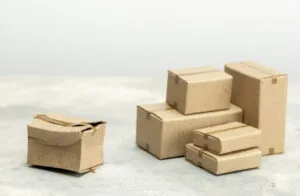 Caja de cartón aplastada